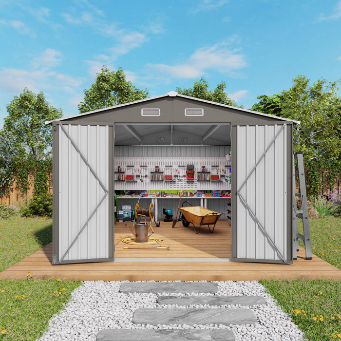 Outdoor Storage Shed With Lockable Doors