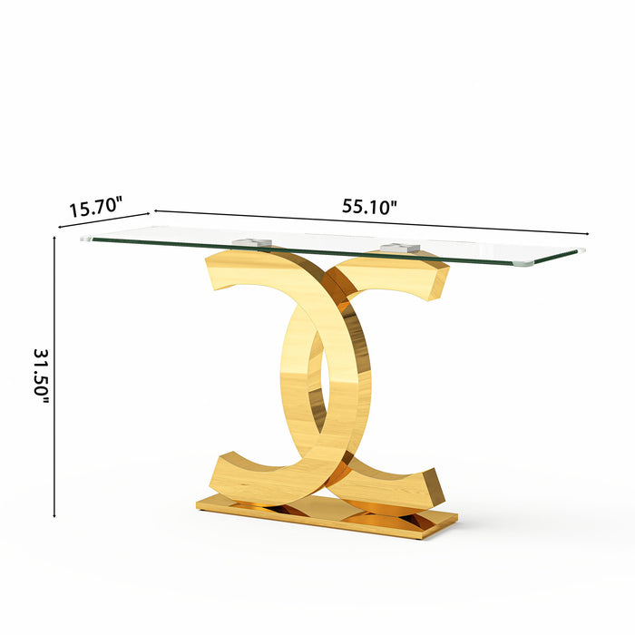 Dual C - Shaped Console Table