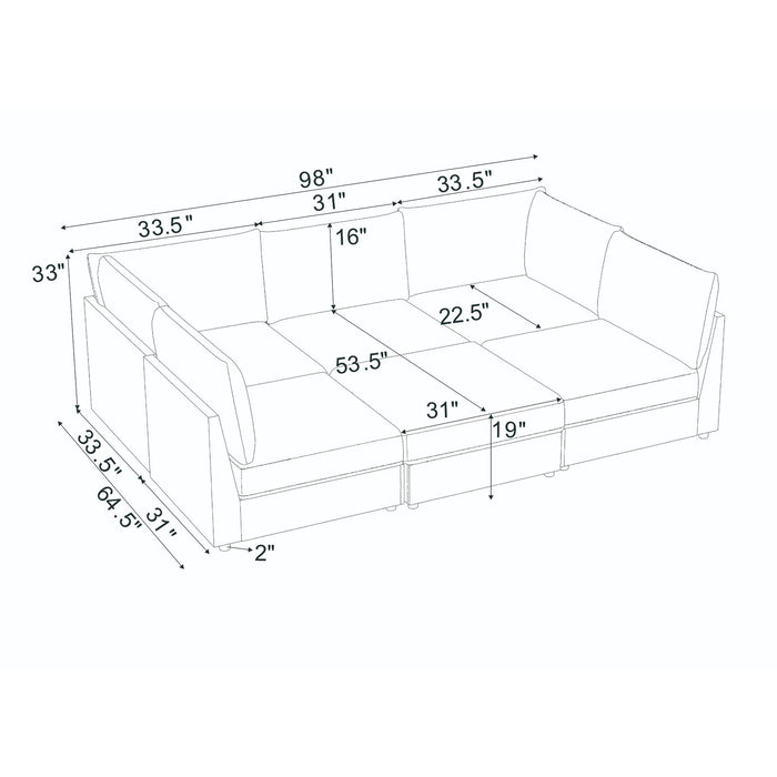 Modern Reversible Modular Sectional