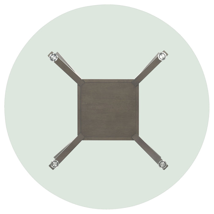 Flynn - Round Glass Top Dining Table - Brown