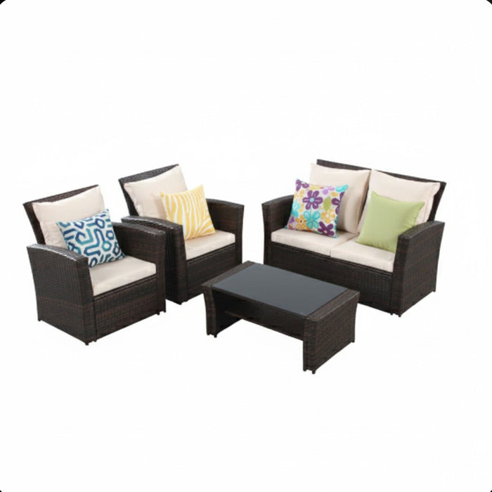 Modern Patio Set With Table And Cushions