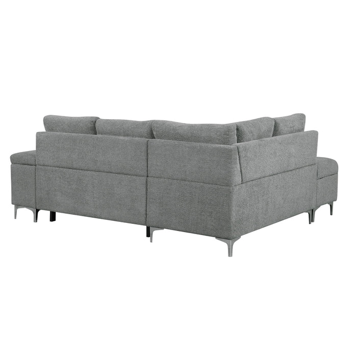 Versatile L Shaped Sofa Bed With Storage, Cup Holders, USB Ports Chenille