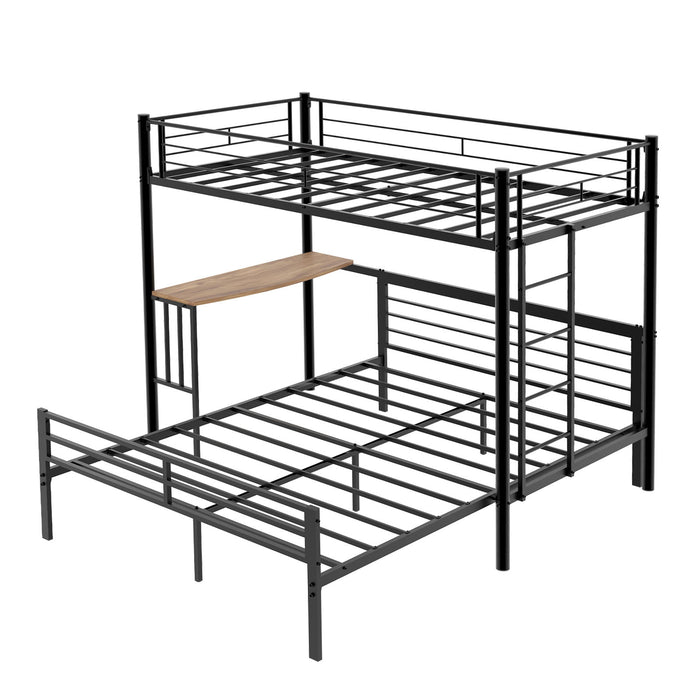 Bunk Bed With Built In Desk & Guardrail Frame