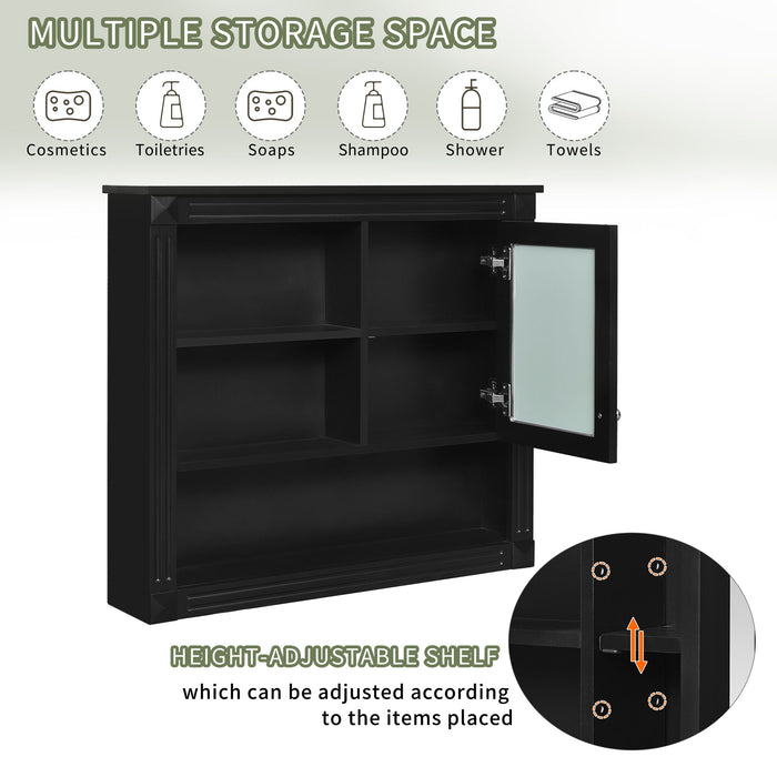 Wall-Mounted Bathroom Cabinet With Mirror And Adjustable Shelves