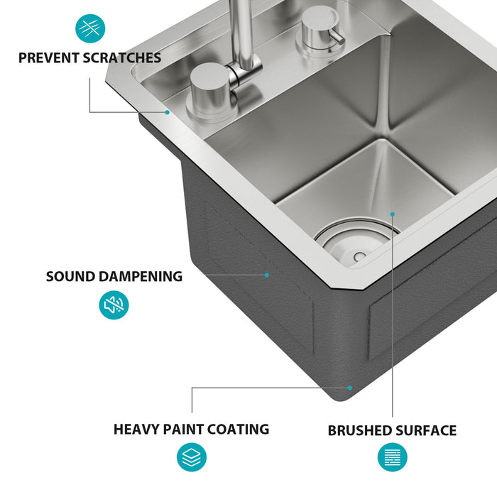 Undermount Bar Sink With Folding Faucet