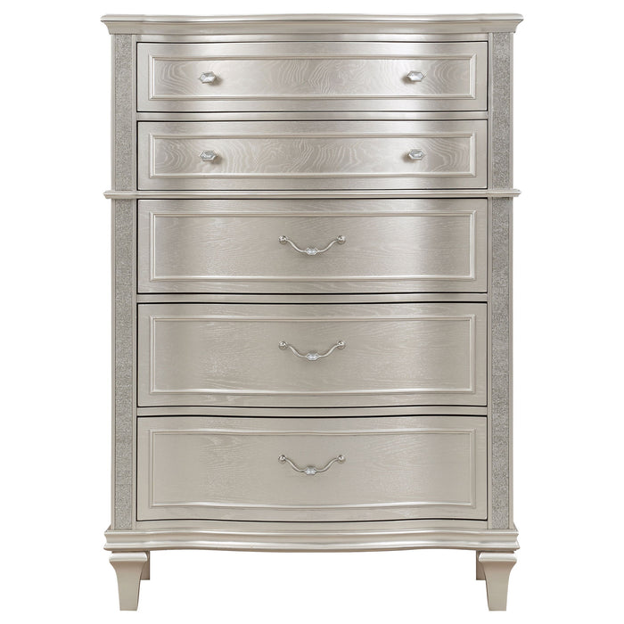 Katerina - 5 Drawer Chest With Hidden Drawer - Oak