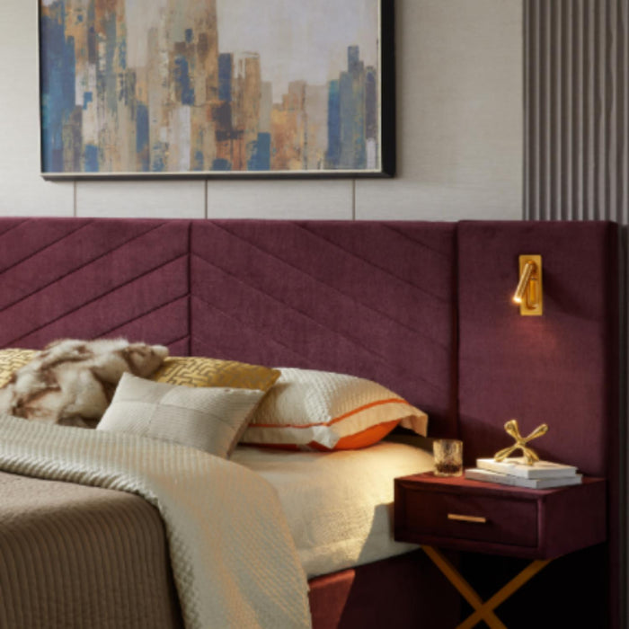 Comfortable Upholstered Bed With Vertical Channel Tufted Wingback Headboard