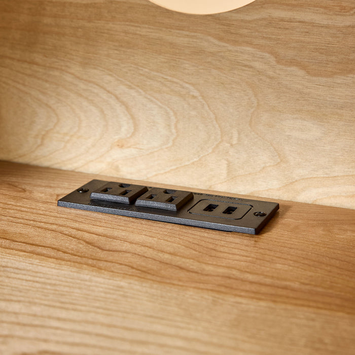 Nightstand With USB Ports & Outlet Hole, End Table With Drawer