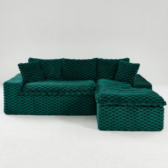 Modular Sofa, Convertible Twin Seat With Chaise Lounge