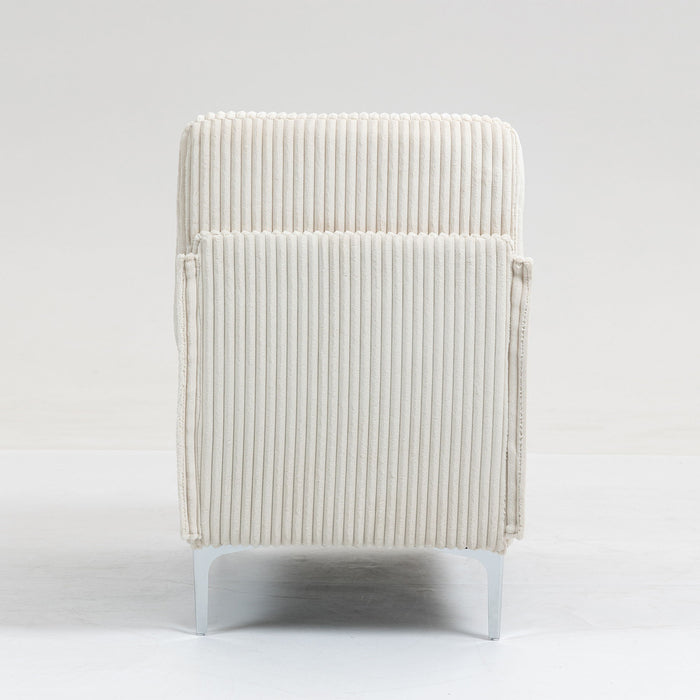 Single Couch Modular Armless Accent Chair With Back Cushion