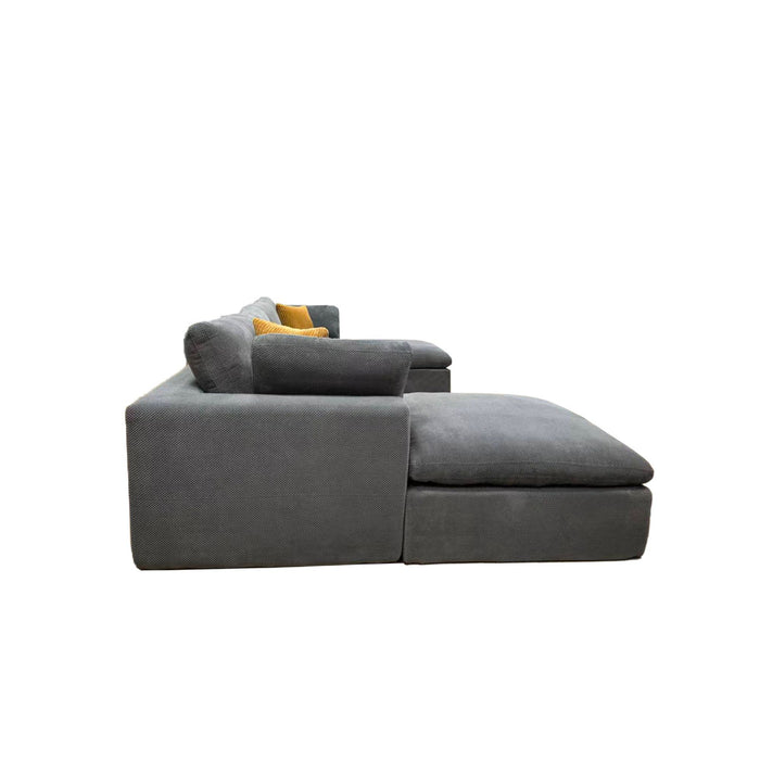 Upholstery Full Compressed Modular Sectional With Toss Pillows - Light Gray