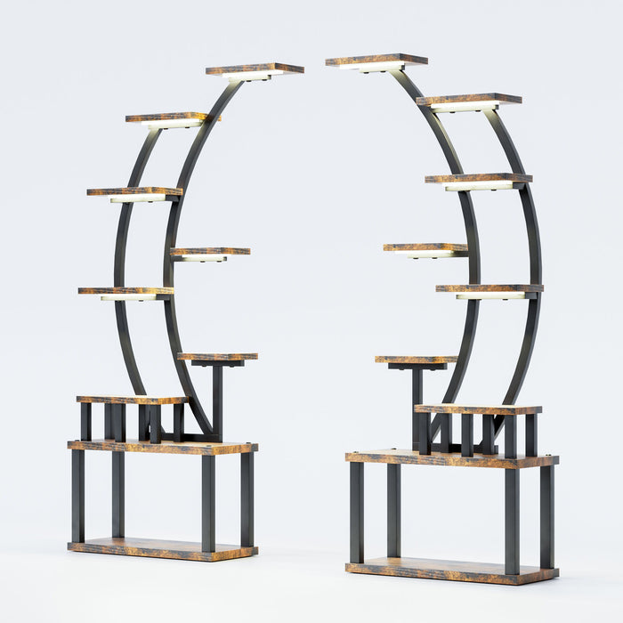9 Tiered Indoor Plant Stand With 5 Adjustable Grow Lights