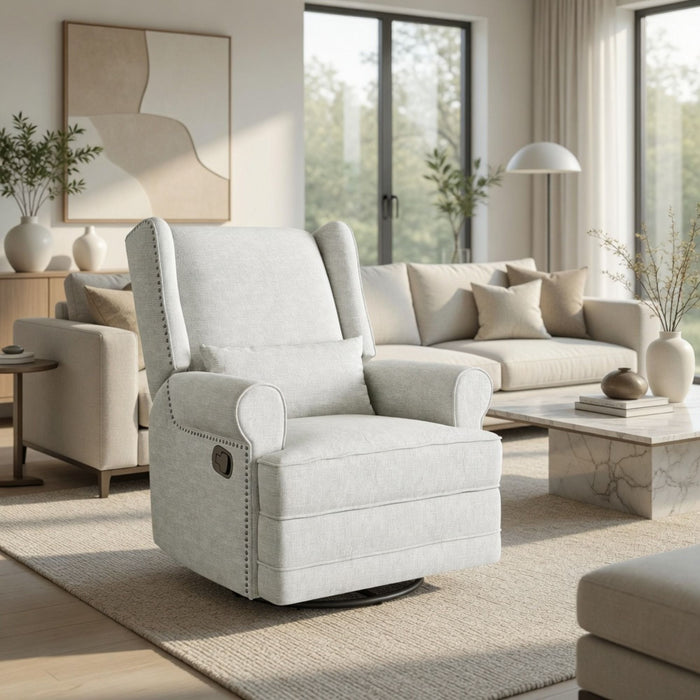 Extra Wide Swivel Recliner Glider Chair With Footrest