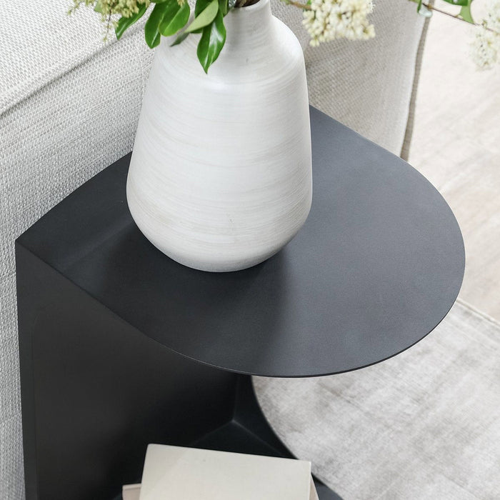 Cote - 16" Metal Accent Table - Black