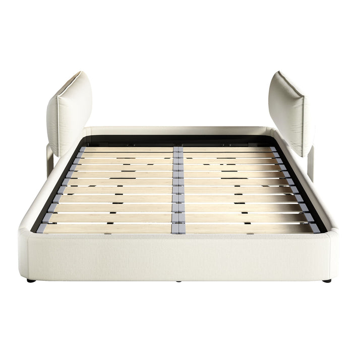 Cloud Bed Frame With Oversized Padded Movable Headboard