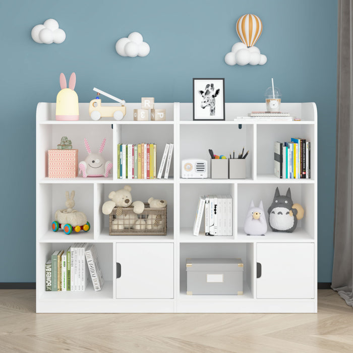 Bookcase With 6 Compartments, Freestanding Bookshelf For Bedroom - White