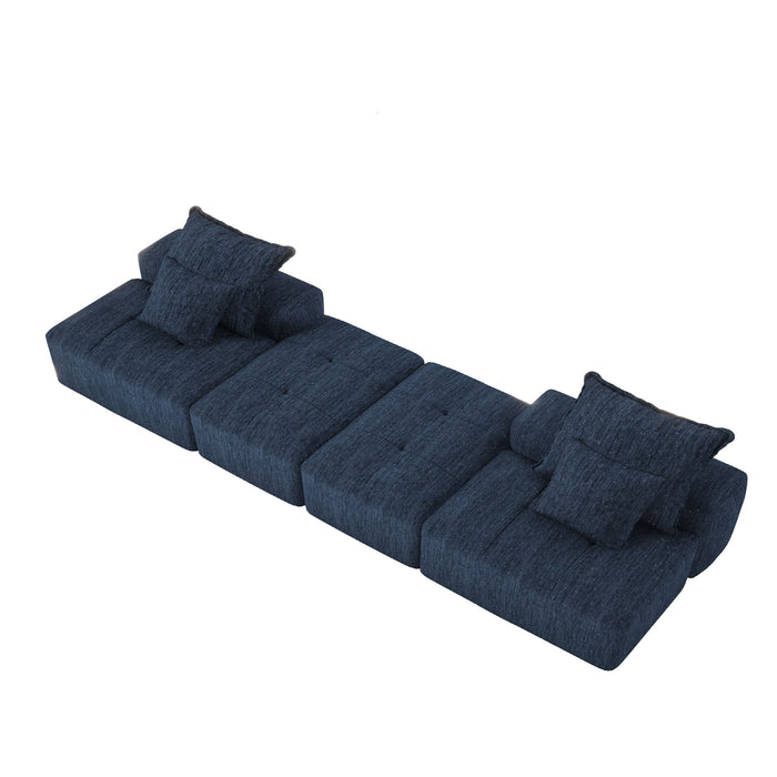Modern Oversized Diy Combination Modular Sectional Sofa & Pillows