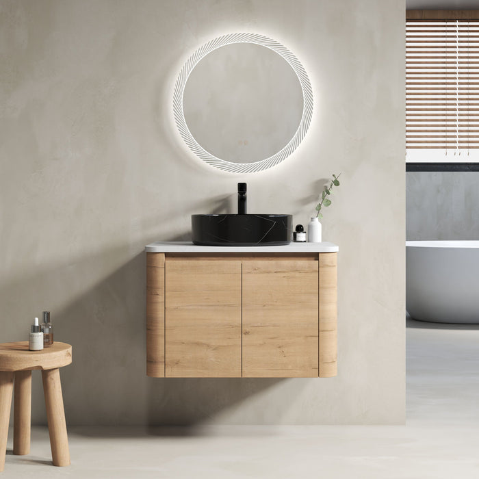 Wall Mounted Bathroom Vanity With Art Sink & 1 Soft Close Door