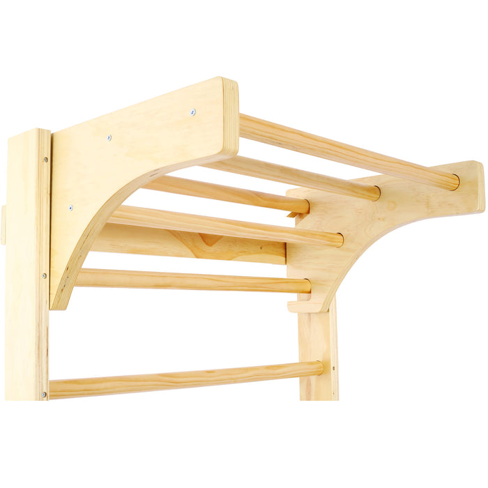 Swedish Ladder, Stall Bars Set For Physical Therapy & Gymnastics - Natural