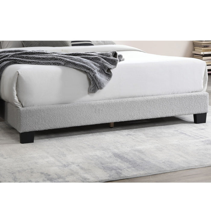Bed With Channel Tufting And Built In LED Headboard