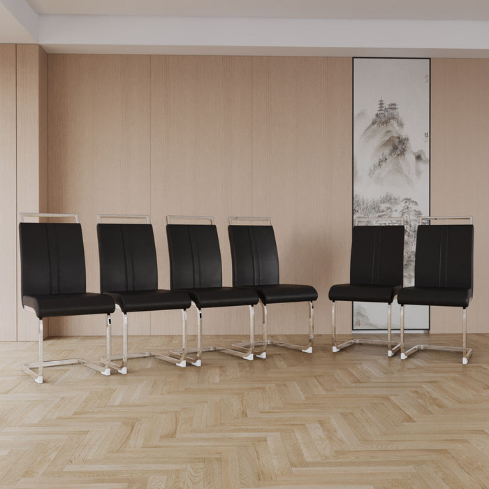 Modern Dining Chairs With Padded Seat, High Back