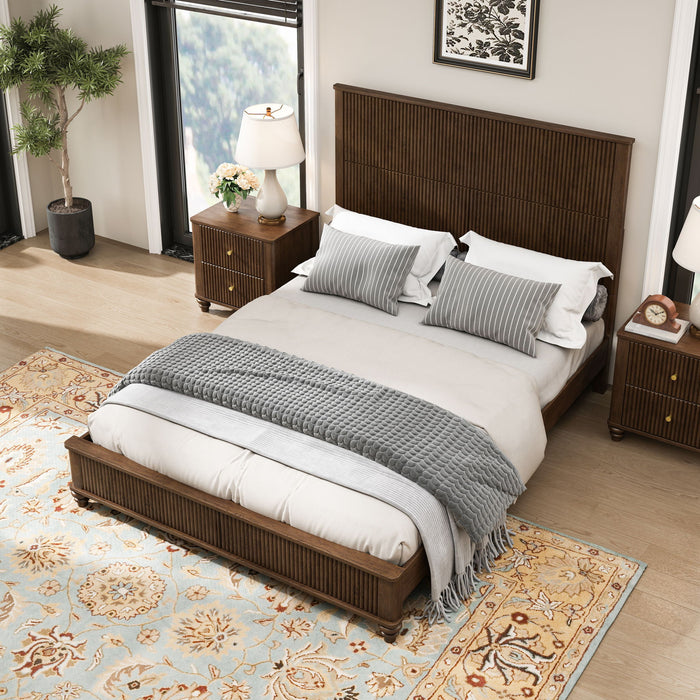 3 Piece Bedroom Set With Bed And 2 Nightstands