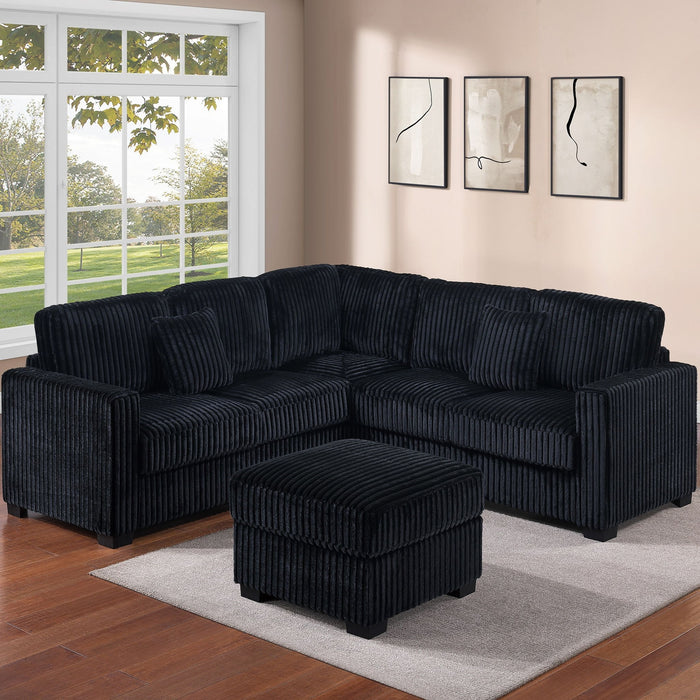 Modern Sectional Set With Cocktail Ottoman