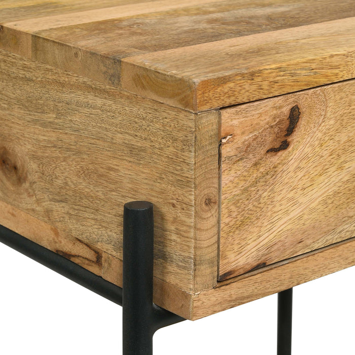 1 Drawer Accent Table With Bottom Shelf - Brown