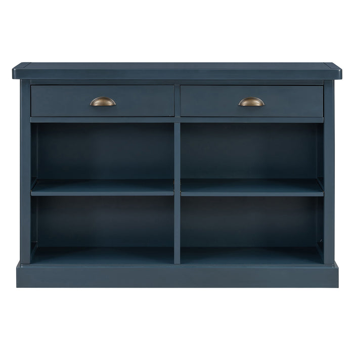 Console Table With 2 Drawers And Open Shelves