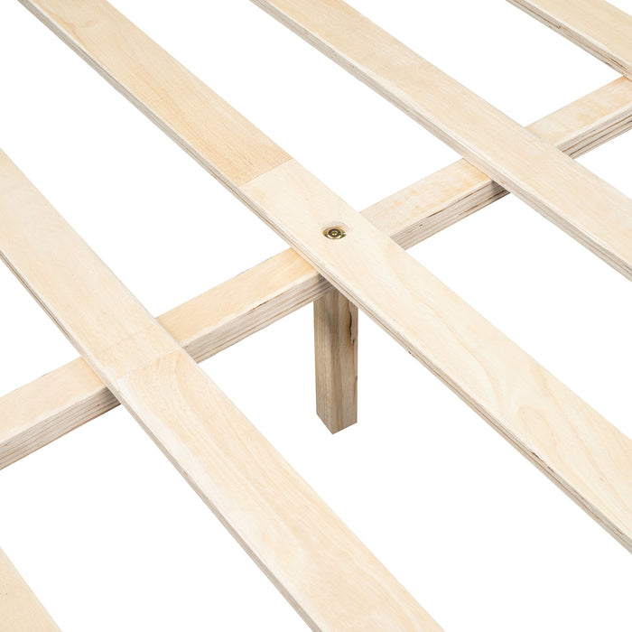 Upholstered Platform Bed With Strips - Black