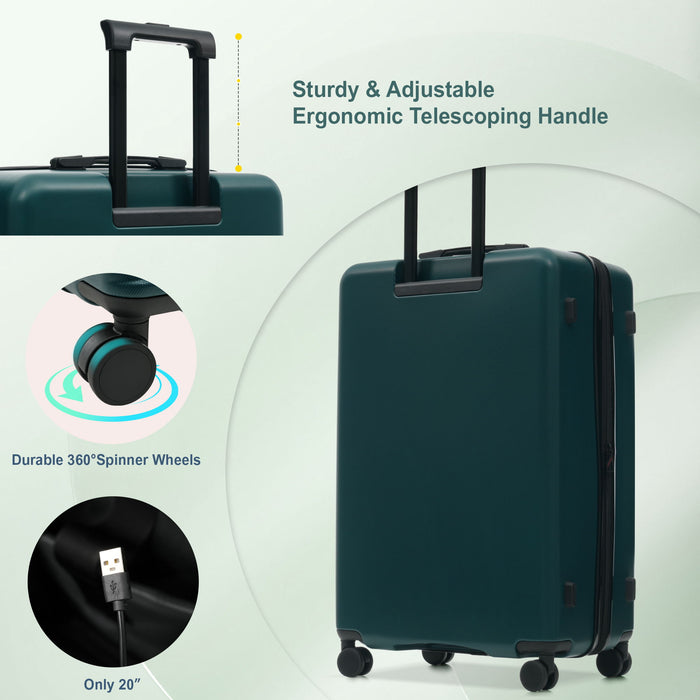 Hardside Luggage Set 5 Piece With Front Opening