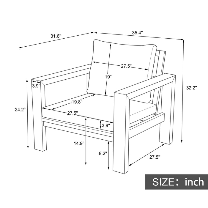 Stylish Outdoor Chair Set With Cushions For Garden (Set of 2)