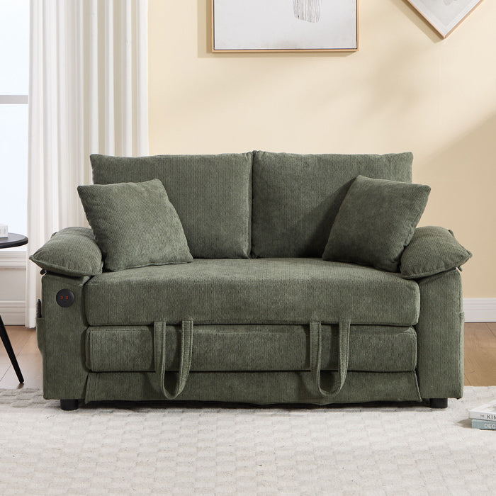 Upholstered Futon Convertible Floor Sofa Bed