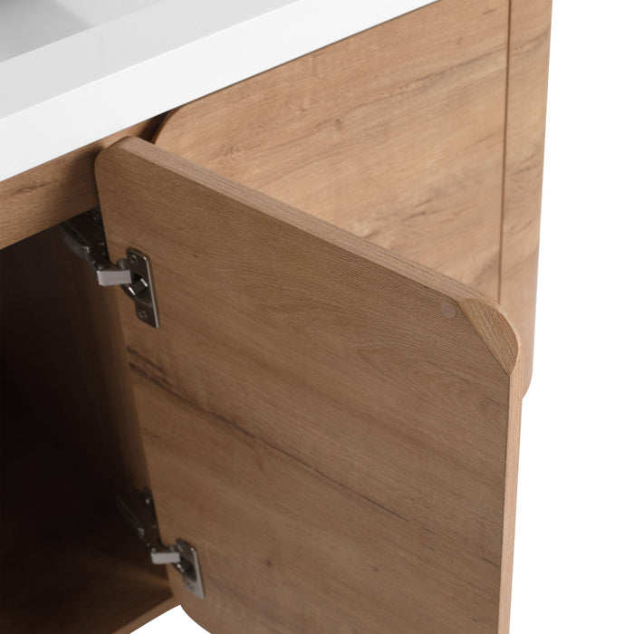Wall Mounted Bathroom Vanity With Sink, 3 Soft Close Doors
