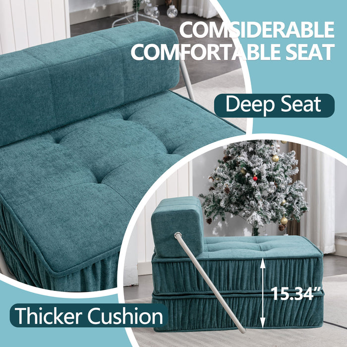 Folding Sofa With Removable Back Cushion, Convertible Futon Sleeper Chair