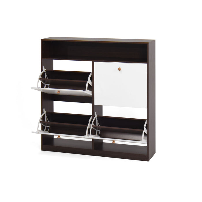 Modern Freestanding Shoe Storage Cabinet With 4 Flip Drawers