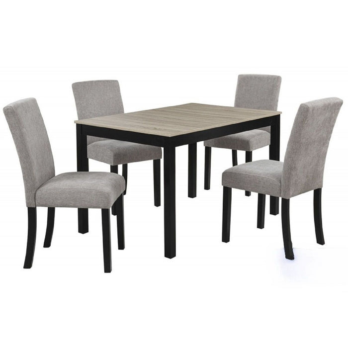 Upholstered Dining Room Kitchen Side Chairs (Set of 2) - Black / Gray
