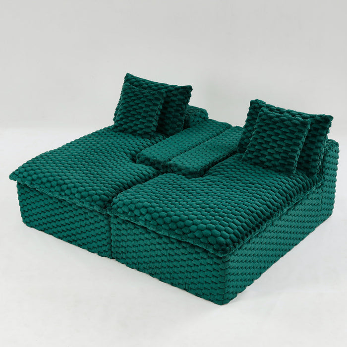 Double Chaise Lounge With Full Compressed Sponge