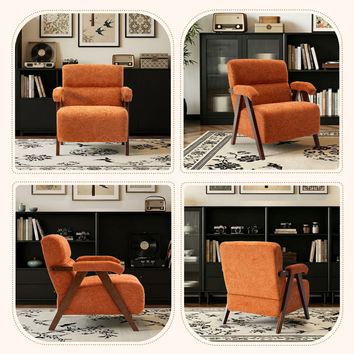 Modern Accent Chair With Tufted Armchair For Reading Room