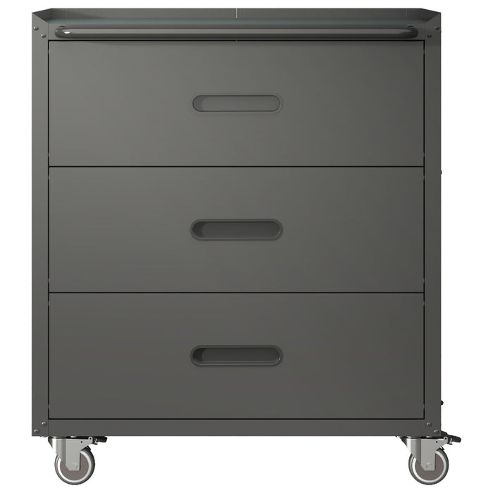 Heavy Duty Metal Storage Cabinet With Wheels 3 Drawer Tool Cabinet For Garage, Office, And Home Organizer Solutions
