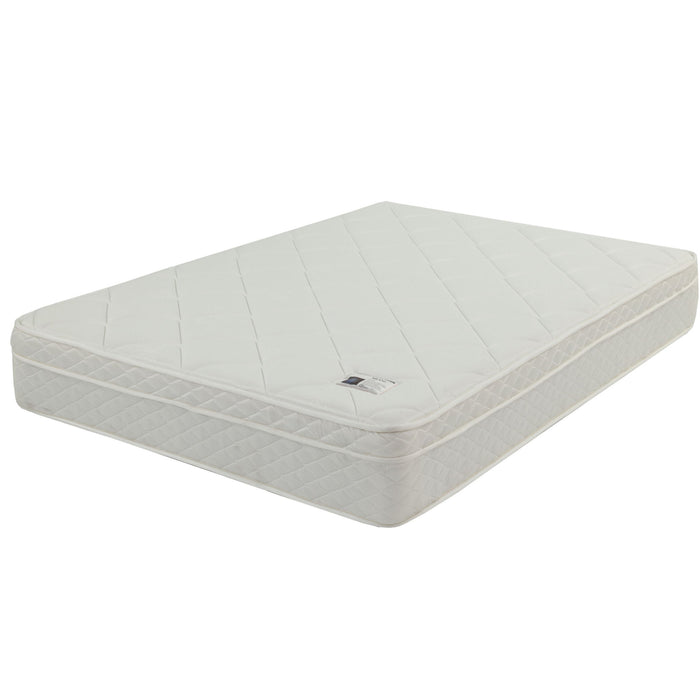 9" Size Bed Mattress With Bonnell Coil Inner Spring And 2.5" Euro Top Foam + Spring Material - White - Full