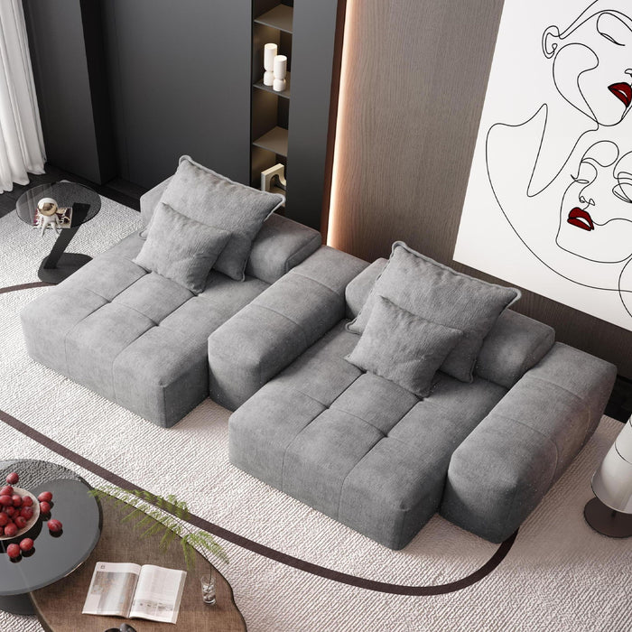 Modern Oversized, Modular Sectional Sofa With Pillows