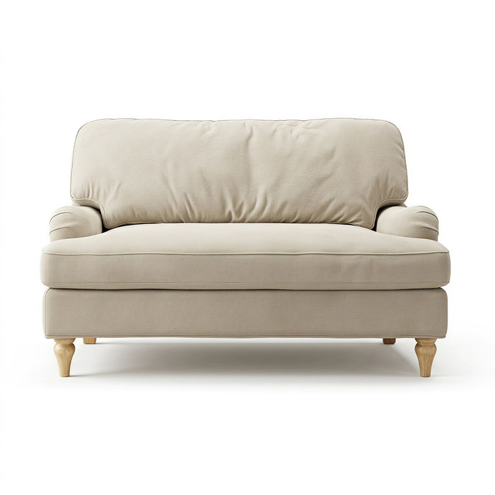 Loveseat Sofa, Upholstered Small Couch For Living Room - Cream Beige