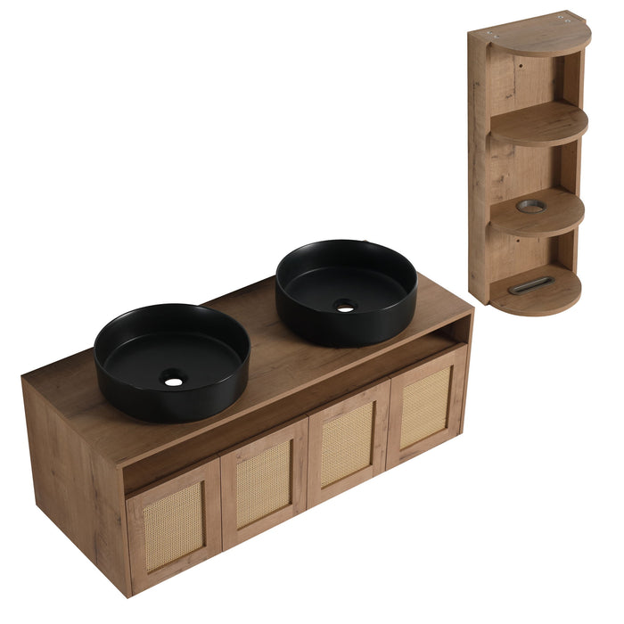 Bathroom Vanity & Art Sink And Storage Rack, Float Mounting Design