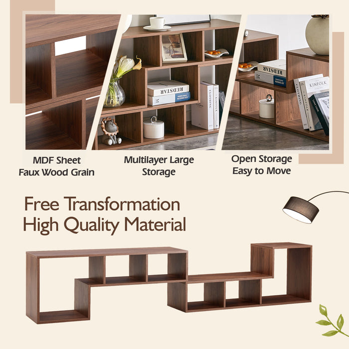 Minimalist Cube TV Stand With Adjustable Open Storage Shelves