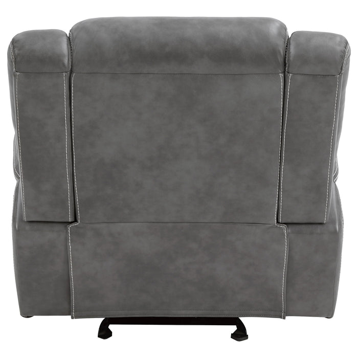 Encino - Upholstered Padded Arm Glider Recliner - Gray