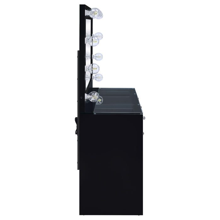 Fern - 7 Drawer Vanity Set With Mirror And Globe Lights
