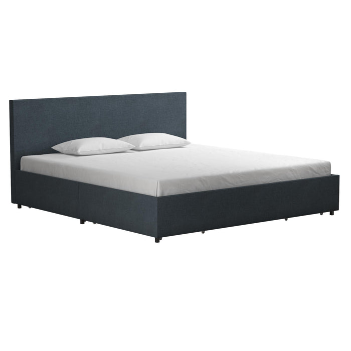 Kelly - King Upholstered Bed With Storage - Navy