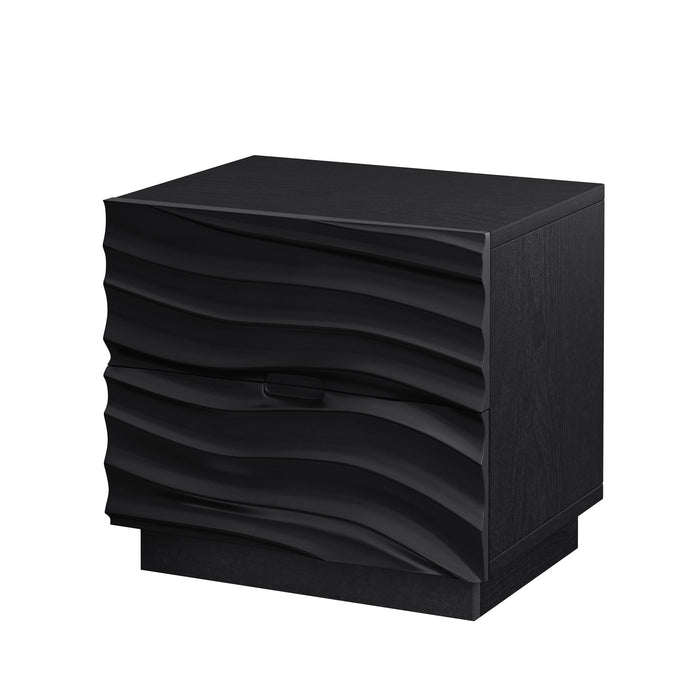 Nightstand With 2 Drawers, No Handles