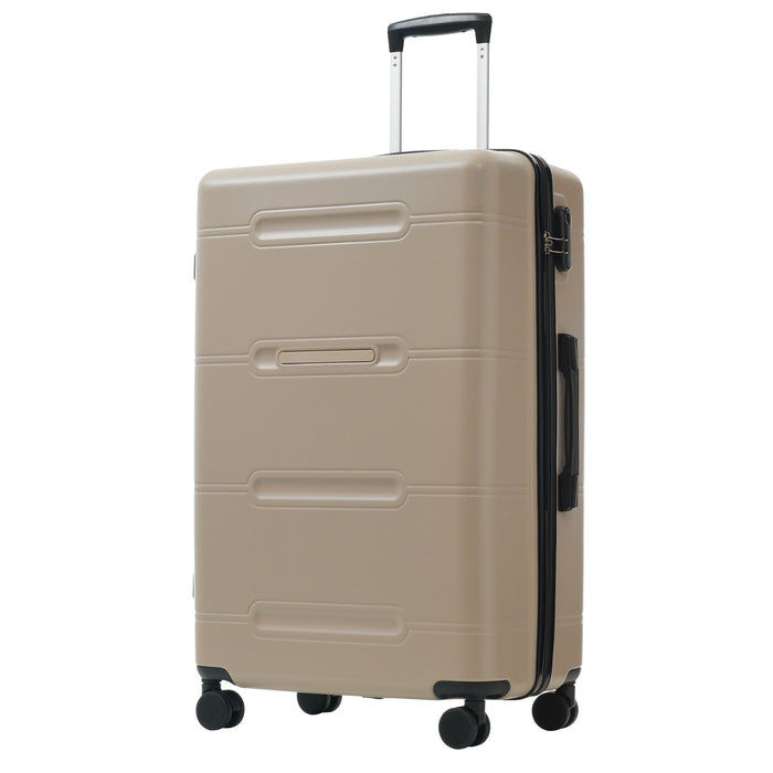 6 Piece Lightweight Hardshell Luggage Set With Double Spinner Wheels, Password Lock